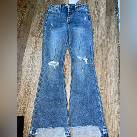 Cello Distressed Skinny Flare Jeans ❤️ - Picture 5 of 10